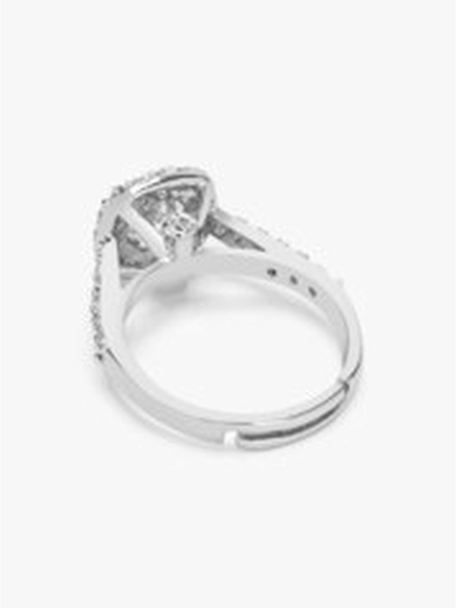 March by FableStreet 92.5 Sterling Silver Zircon Halo Ring for Women