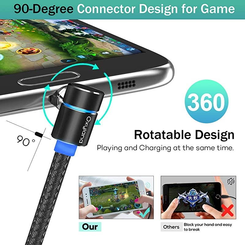 Charging Cable [3-Pack, 3ft/6ft/6ft] Phone Charger Cable, 3 in 1 Cable, Compatible for Micro USB, i-Products and Type C Charging Cable