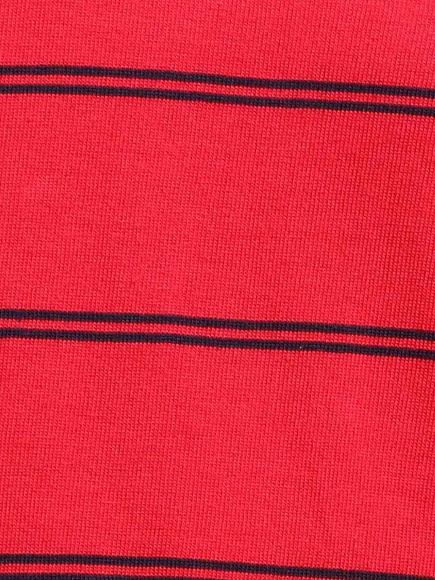 Parx Red Regular Fit Striped Polo T-Shirt