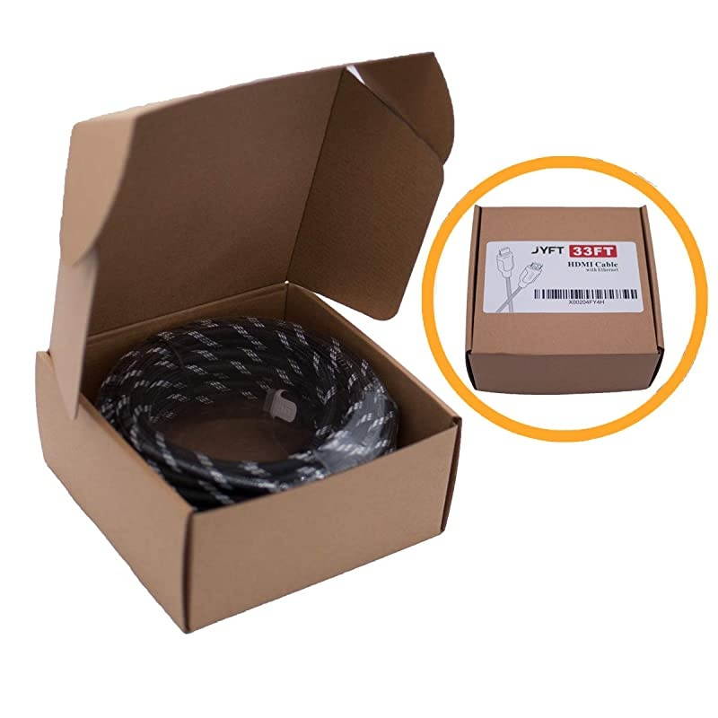 HDMI Cable 33ft  HDMI 20 4K 60fps High Speed with Ethernet 18Gbps Audio Return Video 4K 2016P HD 1080P 3D Blueray Support Apple TV Xbox PS3 PS4 HDTV 1Pack