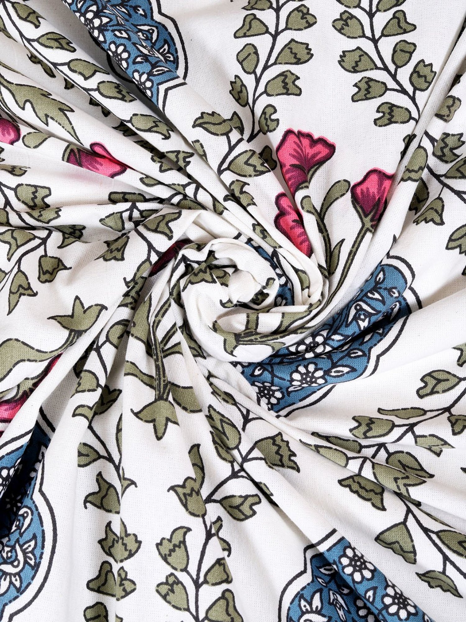 Romee White Cotton Ethnic Bed Sheets