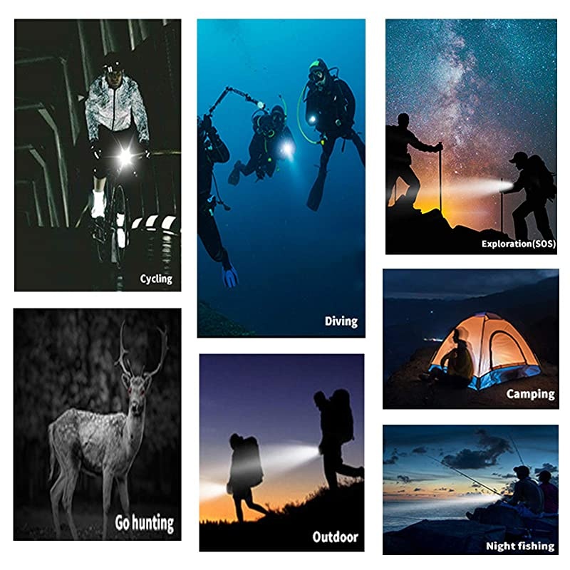 900LM Scuba Diving Light for GoPro HERO7 Black/HERO6/HERO2018/HERO5 Black - Built-in Waterproof Case,Rechargeable Battery,Red Filter and Shutter Trigger