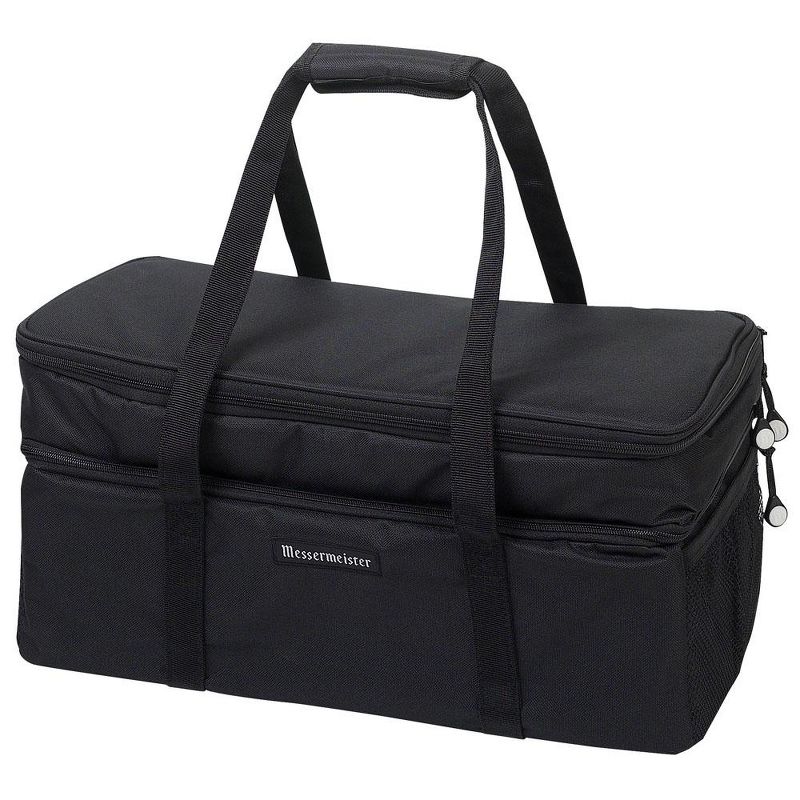 Messermeister Durable Soft Sided Culinary Tool Knife Storage Organizer Box with Convenient Carry Handles, 18 x 9 x 9 Inches, Black