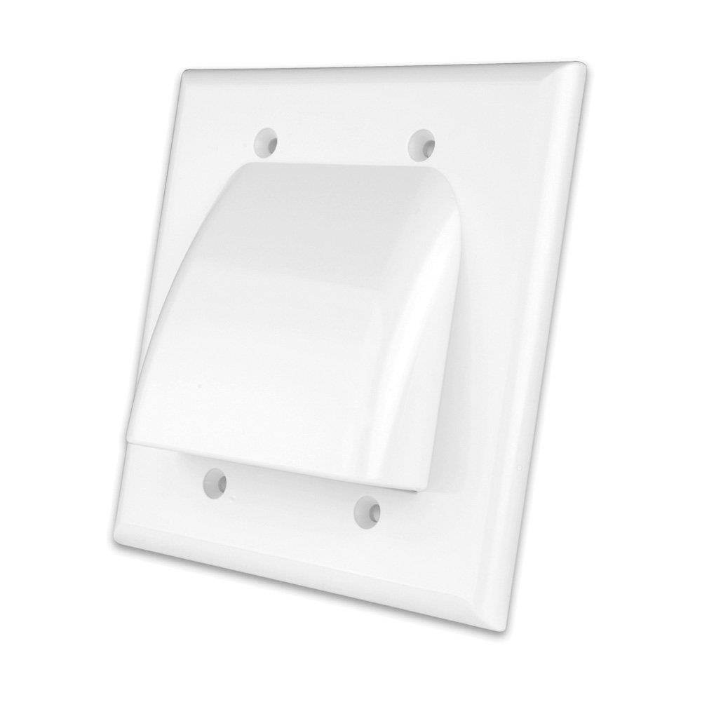 Parts Express Flat Panel TV Bulk Cable Wall Plate Dual Gang White