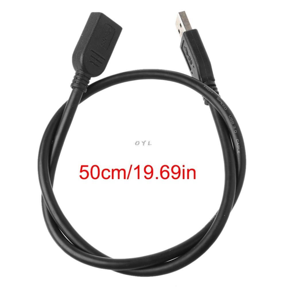 Black USB 3.0 Extension Cable Male to Female Data Sync Fast Speed Cord Connector