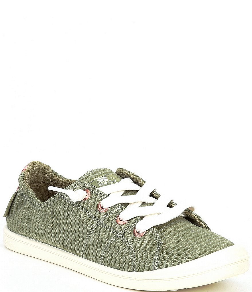Roxy Bayshore III Canvas Striped Back Detail Slip-On Sneakers