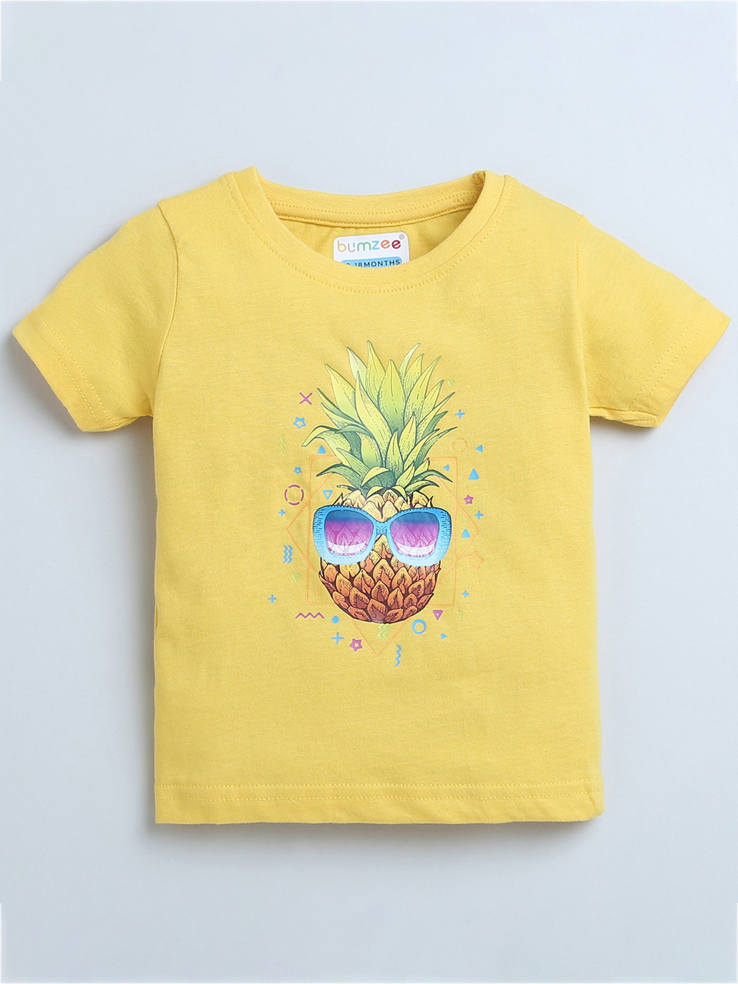 Bumzee Kids Pink & Yellow Printed T-Shirt (Pack Of 2)
