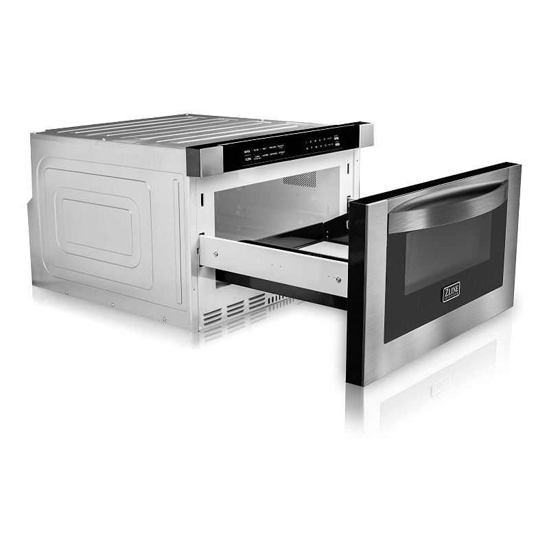 ZLINE 24 Inch 1 Cubic Feet 1000 Watt Digital Touchscreen Microwave Drawer with 11 Power Levels for Kitchen Island, Pantry, & Cabinet, Stainless Steel