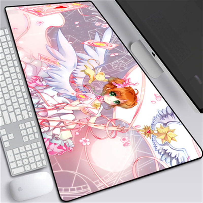 Extended Mousepad Anime Cardcaptor Sakura Mouse Pad Cartoon Gaming Mouse Mat Anti-slip  Desk Mats Large desk pads with Stitched Edges Desk Cushion For Desk Cover, Computer Keyboard, PC 300&times;800&times;2mm