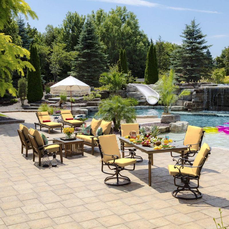 Sunnydaze Indoor/Outdoor Olefin Polyester Replacement Tufted Settee Cushion for Bench, Couch, or Loveseat - Blue - 3pc