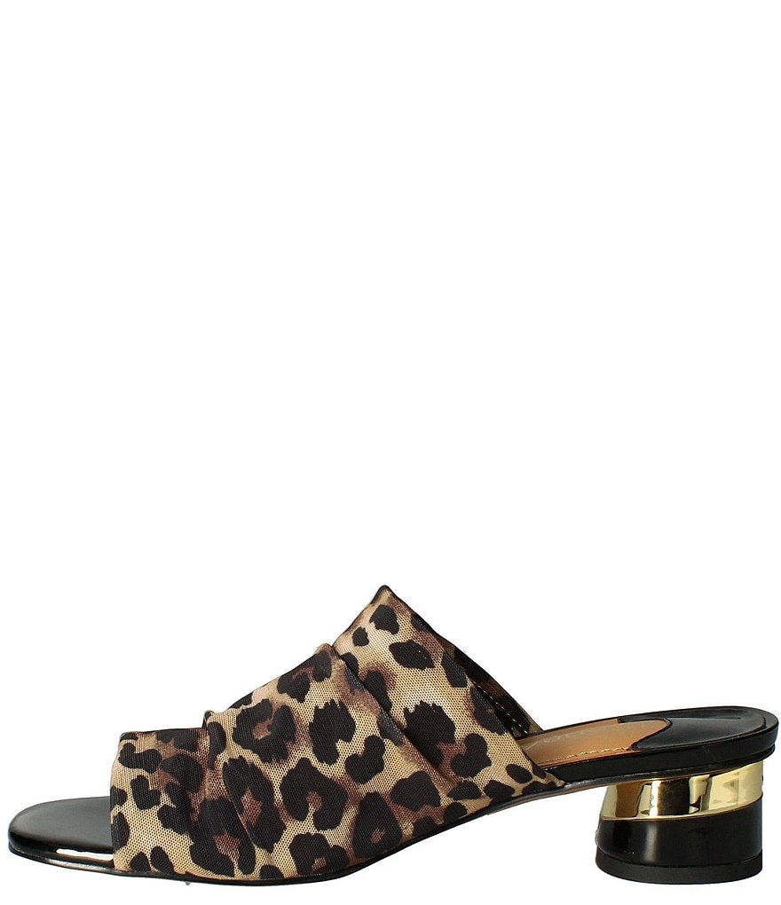 J. Renee Banan Leopard Print Stretch Slide Sandals