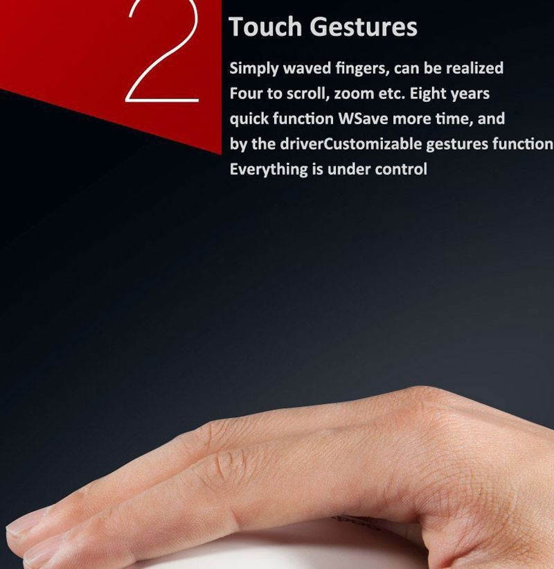 Funtech USB Wireless Laser Touch Mouse Durable Computer Mouse Souris sans fil Silent Gestures Magic Gaming Mouse raton inalambrico