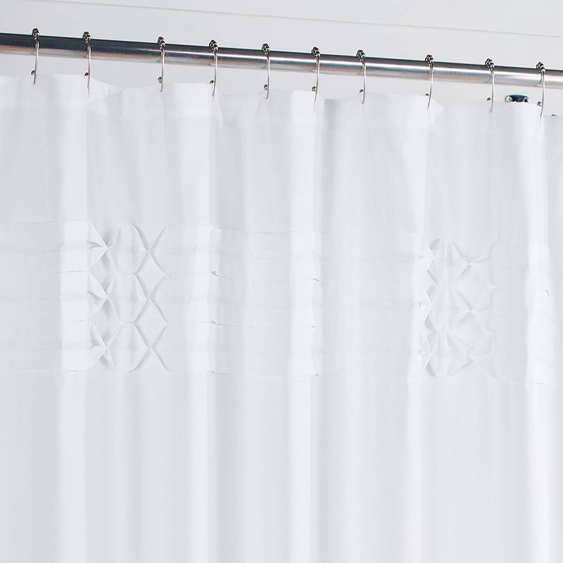 Triple Diamond Shower Curtain White - City Scene
