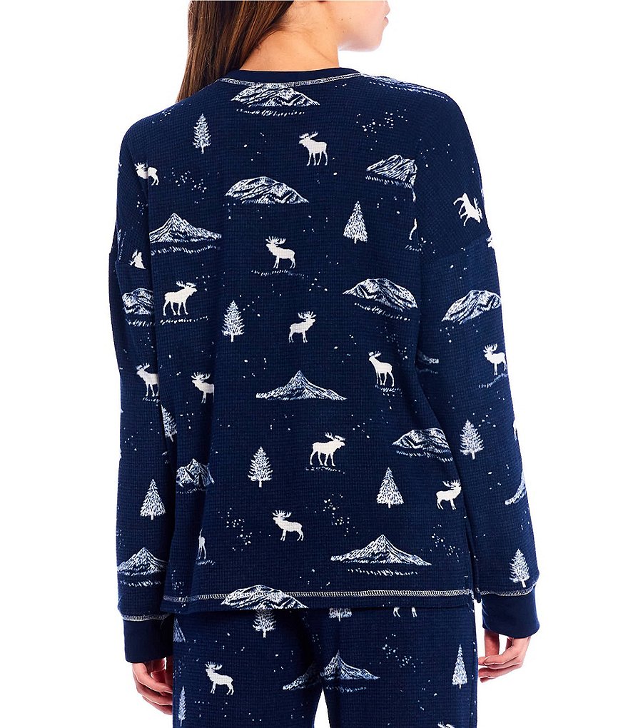 PJ Salvage Let's Get Toasty Printed Thermal Velour Coordinating Sleep Top