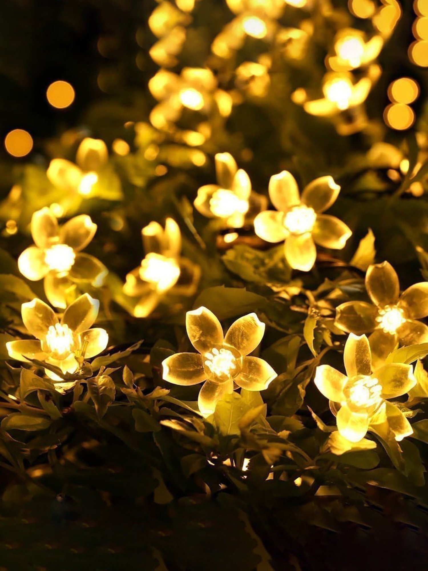 Xergy Silicone Flower LED String Fairy Lights Outdoor & Indoor for Home Decoration (Warm White)