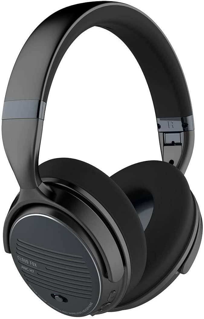 Active Noise Cancelling Headphones ANC Wireless & Wired Bluetooth 4.0 Headset Foldable Over-Ear Headphones with Comfortable Earpads HiFi Stereo Headset with Mic 16 Hours Playtime