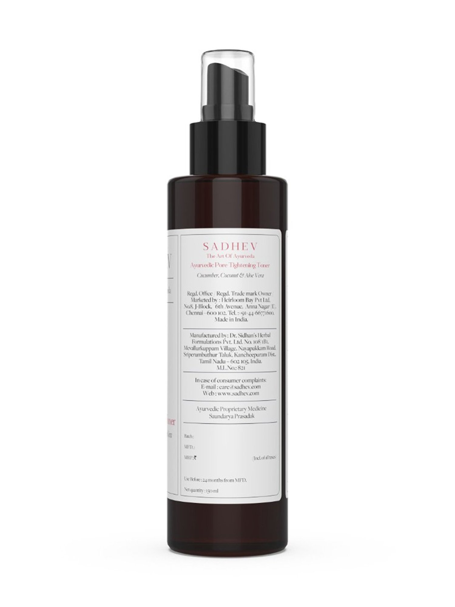 SADHEV The Art Of Ayurveda Ayurvedic Pore Tightening Toner - 150 ml