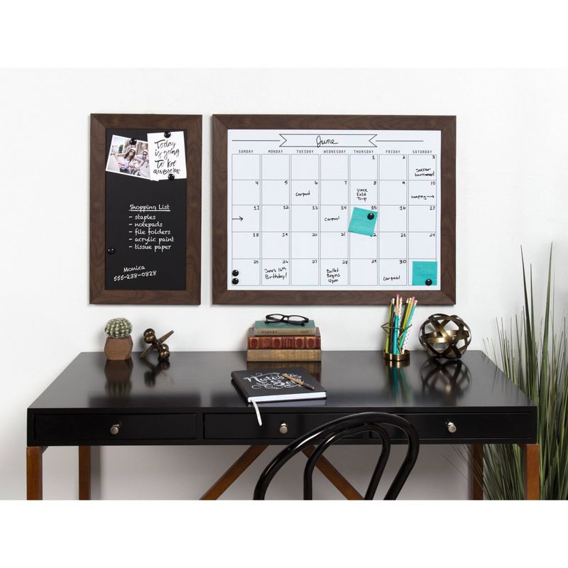 U Brands 3pc Cork Board Organization Center Abstract Terracotta/Black Frame