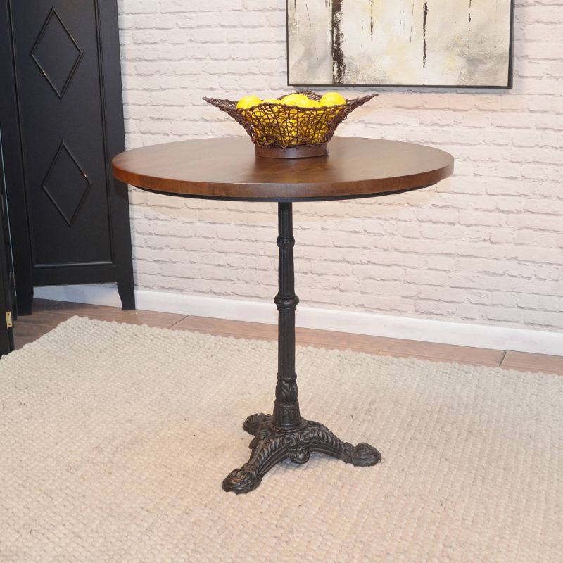 Mila Pedestal Base Dining Table Brown/Black - Carolina Cottage