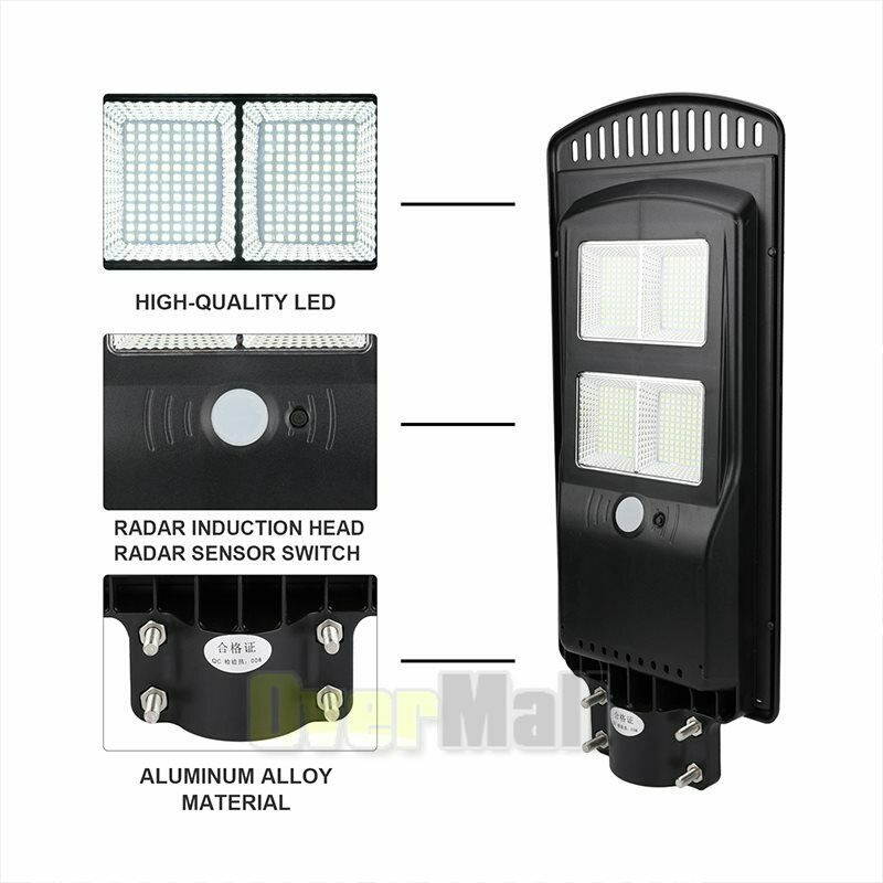 990000LM Solar LED Street Light Commercial IP67 Area Security PIR Road Lamp+Pole