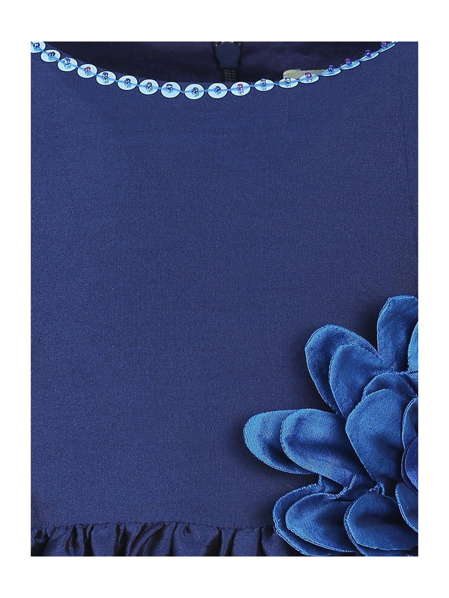 A Little Fable Kids Blue Applique Dress