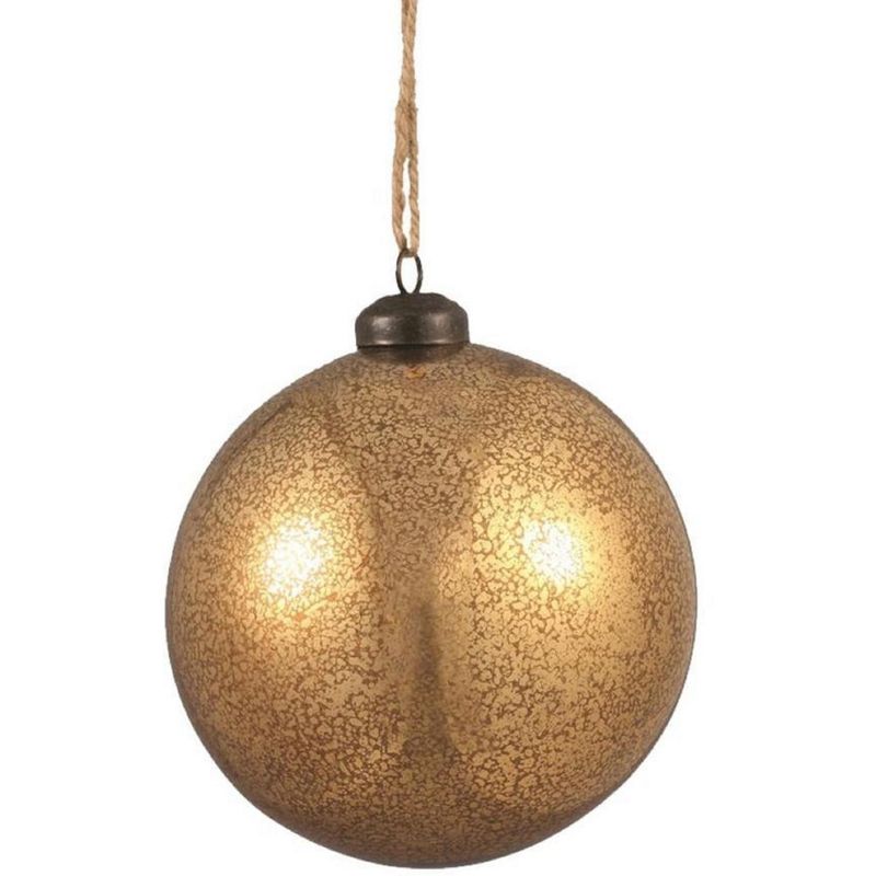 Napa Home and Garden 4.75" Antique Mercury Glass Ball Christmas Ornament - Gold