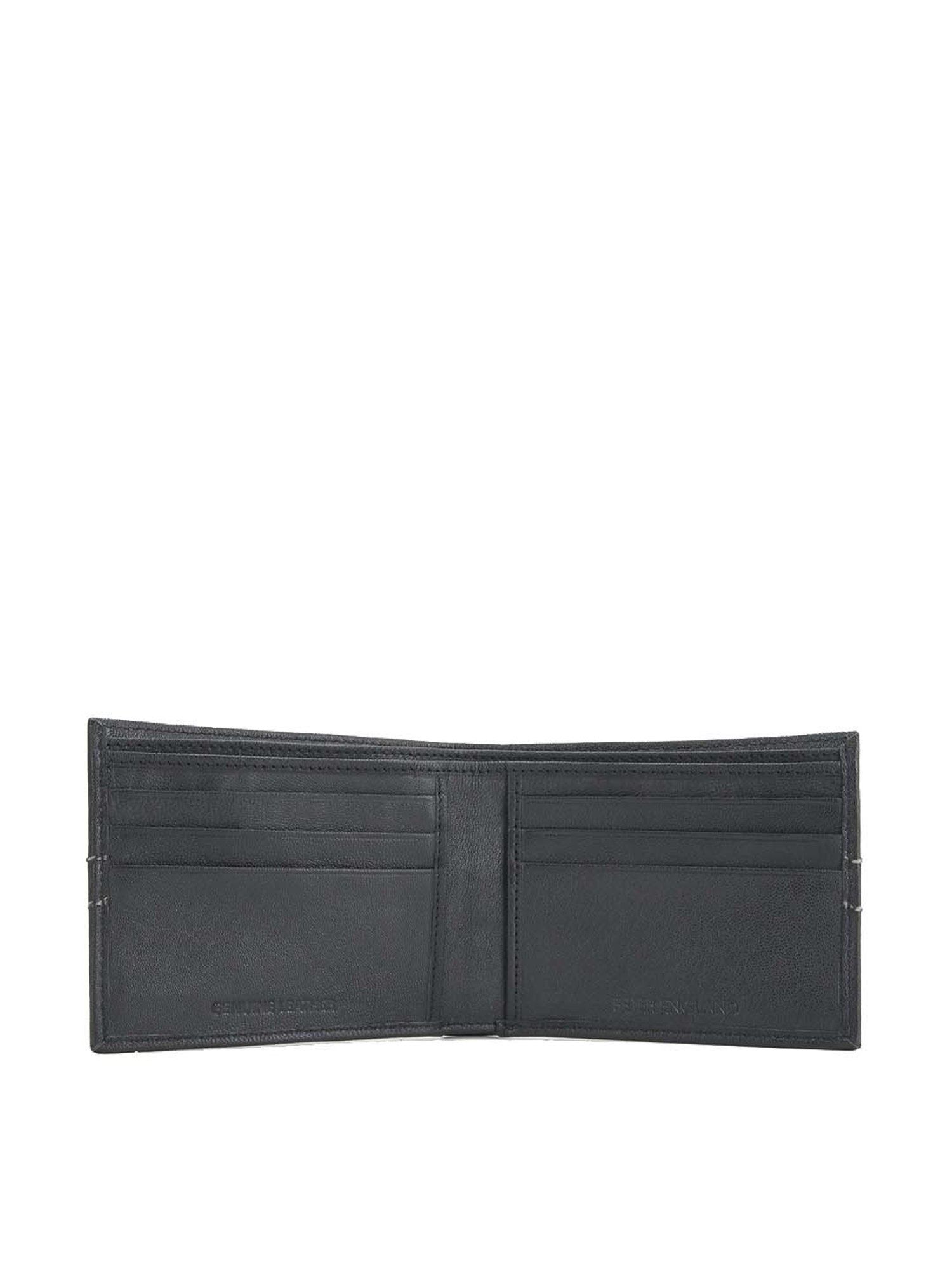 Peter England Black Leather Solid Bi-Fold Wallet