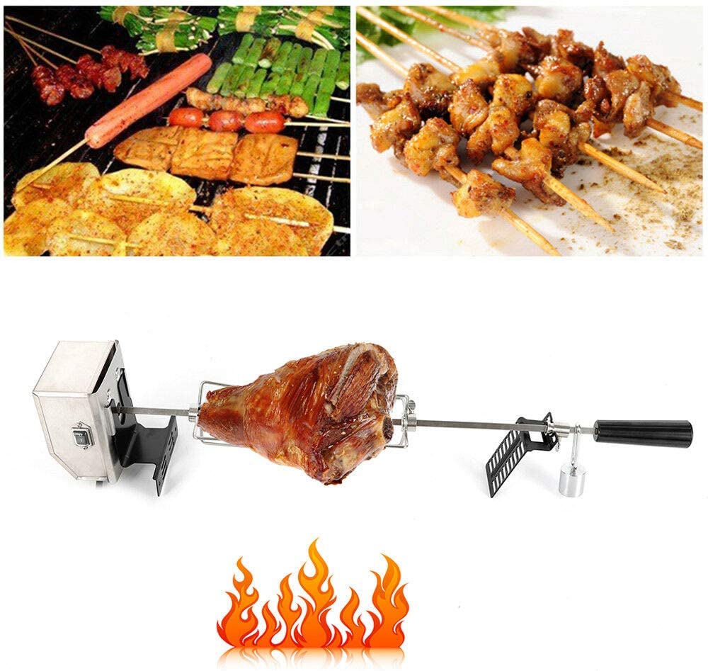 TFCFL Electric barbecue grill motor rod, universal barbecue grill replacement barbecue kit, 110V 4W, suitable for families, resorts