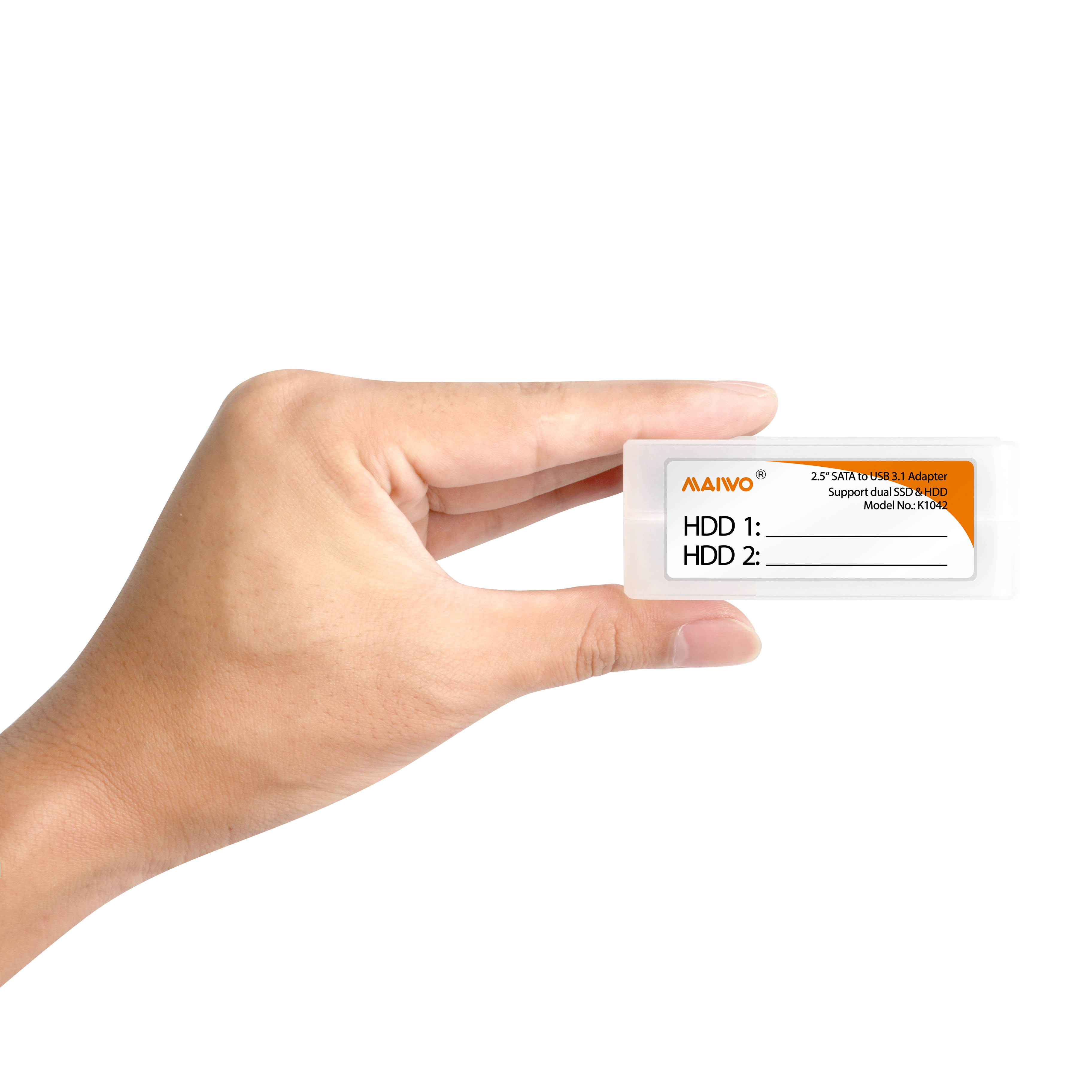 Maiwo Kp0072 Dual-Bay Double-Layer Mechanical Solid-State Notebook Hard Drive Protection Hard Drive Enclosure  Single Layer Supports 9.5mm Thickness