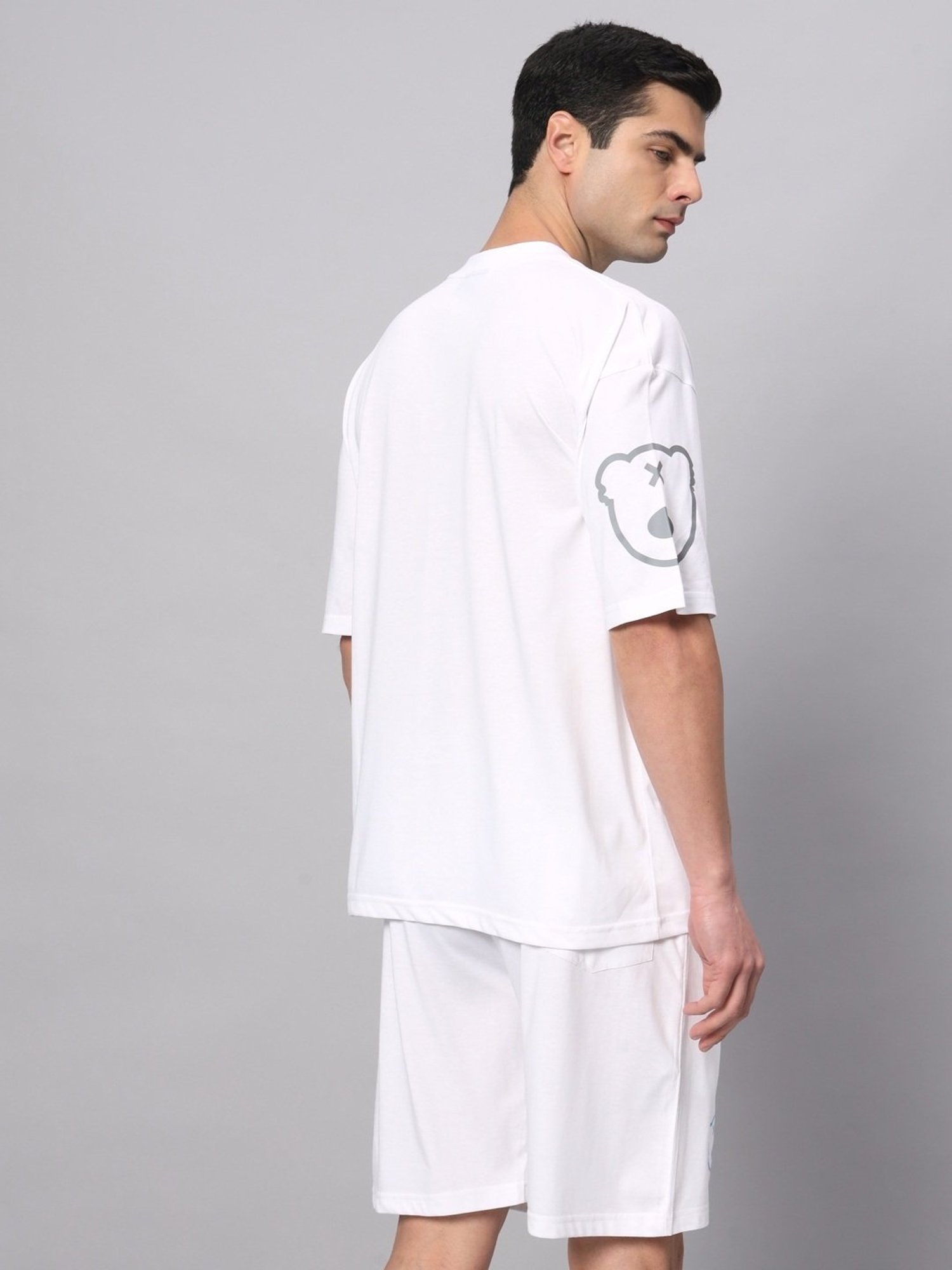 Griffel White Cotton Loose Fit Printed Co-Ord Set