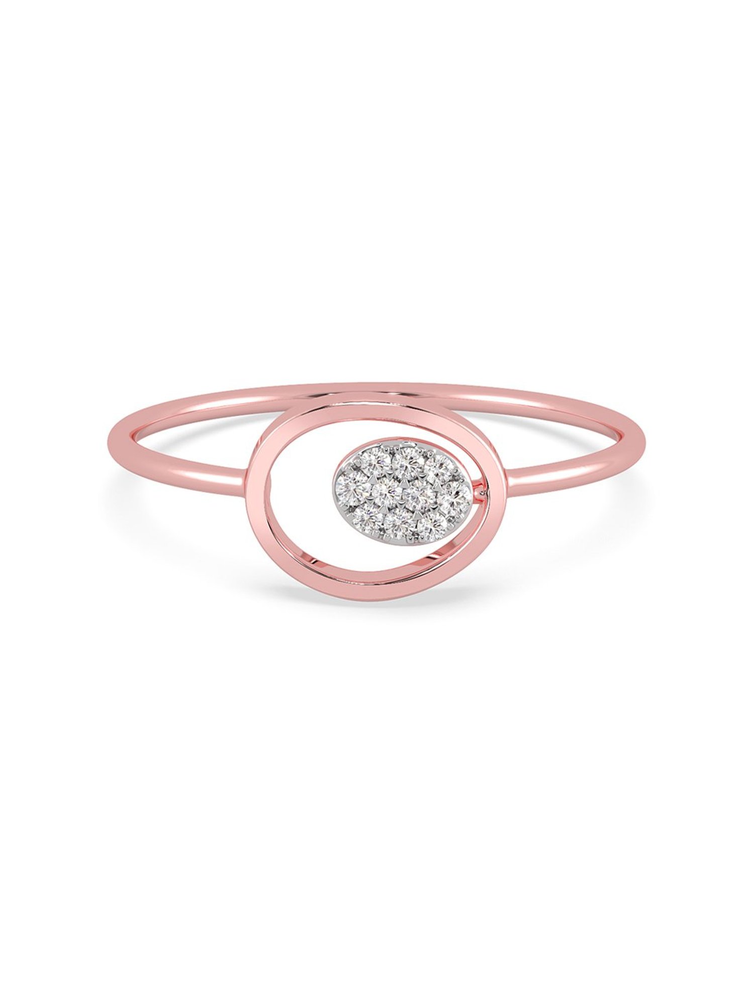 Malabar Gold and Diamonds 18k Rose Gold Diamond Ring