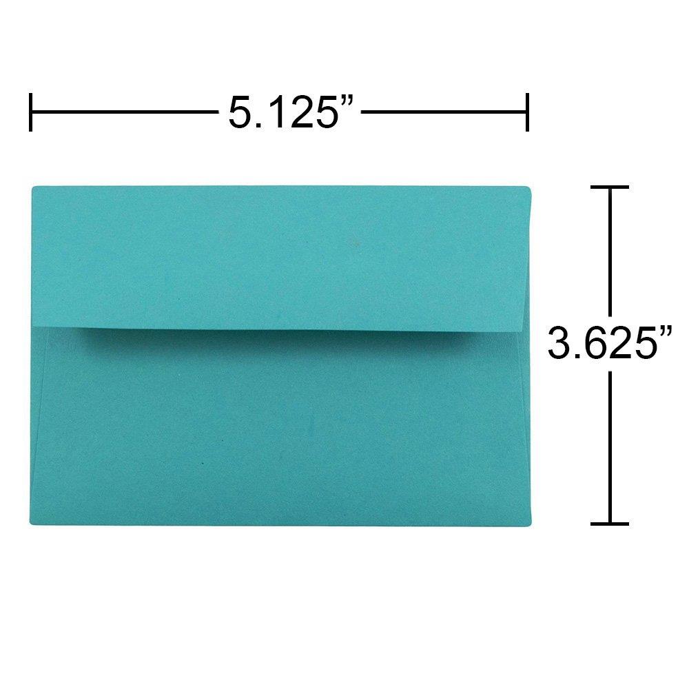JAM PAPER 4Bar A1 Colored Invitation Envelopes - 3 5/8 x 5 1/8 - Sea Blue Recycled - 25/Pack