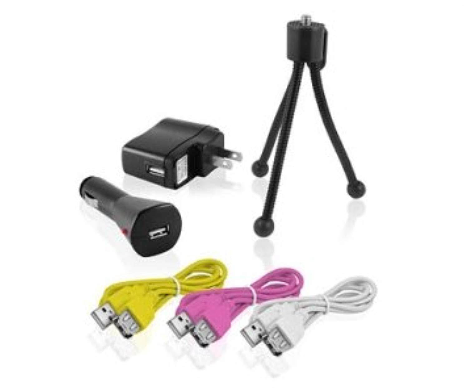Ematic 6 in 1 Camera/Camcorder Accessory Kit (USB Car & Wall Charger, Tripod)