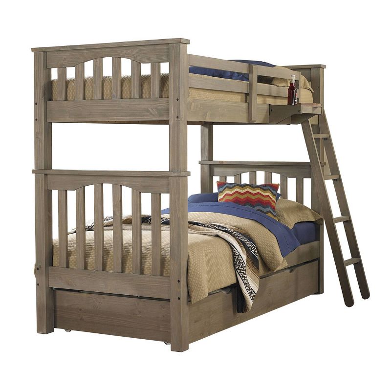 Kids' Twin Over Twin Highlands Harper Bunk Bed with Trundle Driftwood - Hillsdale Furniture