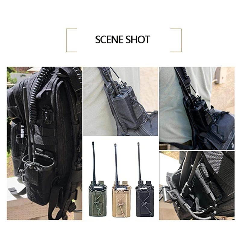 Nylon Outdoor Tactical Pouch Sports Pendant Military Molle Radio Walkie Talkie Holder Bag Hunting Magazine Pouches Pocket (Black)
