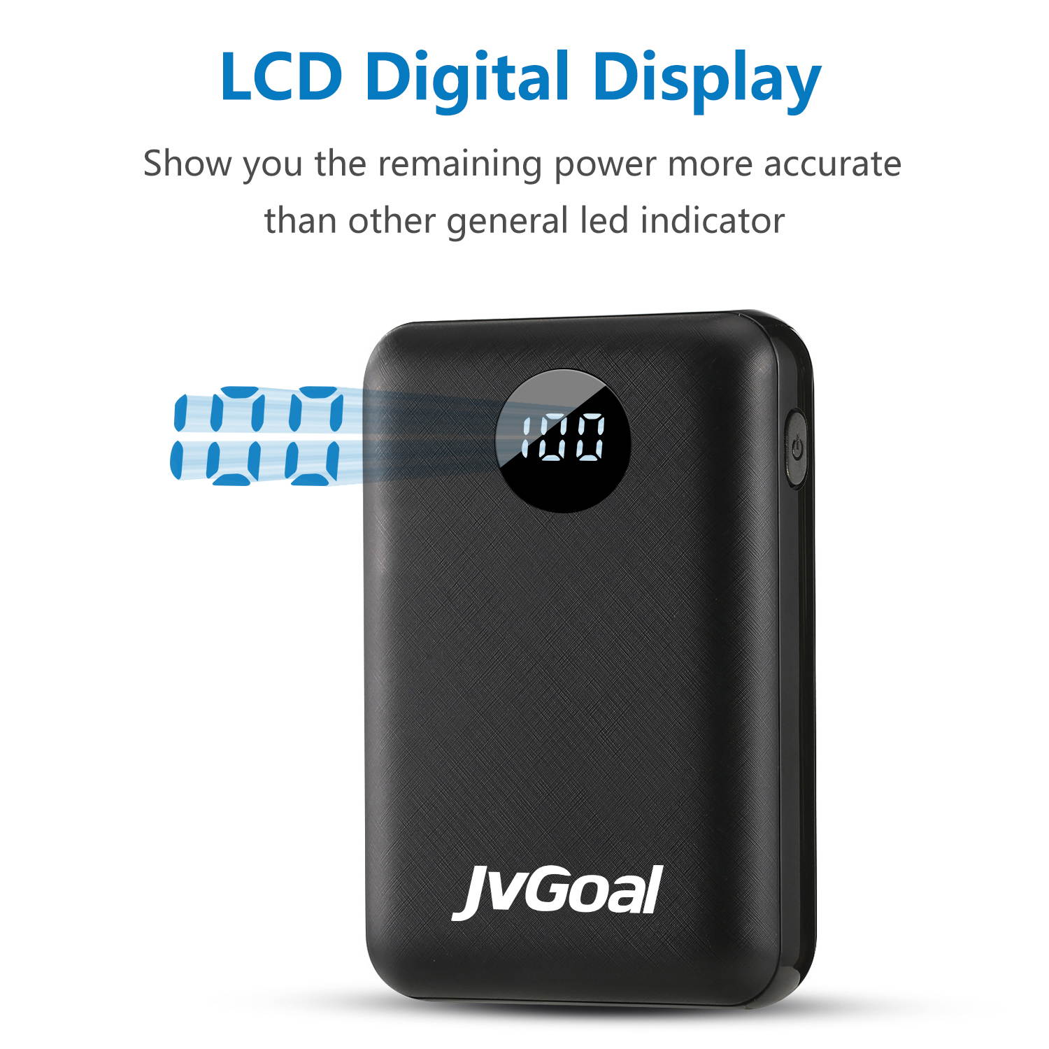 Portable Charger 10000mAh Ultra Slim Power Bank LCD Digital Display External Battery Pack with USB C Input and Dual USB Output Compatible for iPhone, iPad, Samsung Galaxy S10 and More(Black)