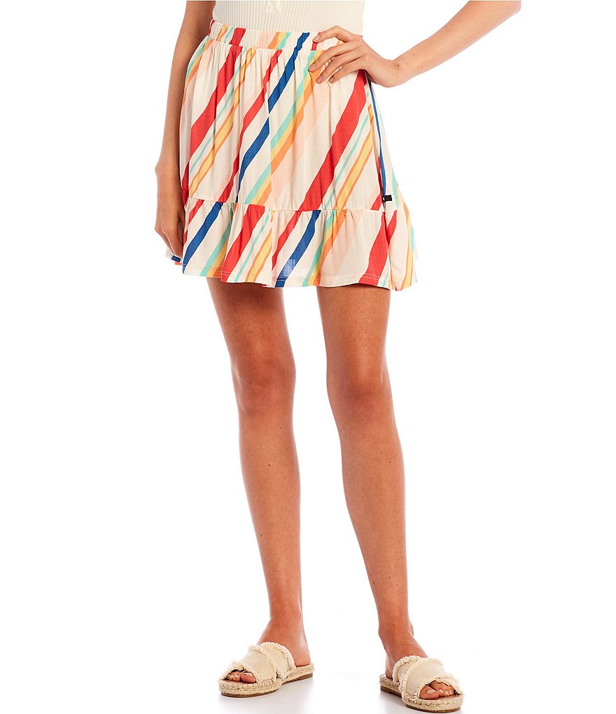 Hurley Rainbow Tiered Hem Mini Skirt