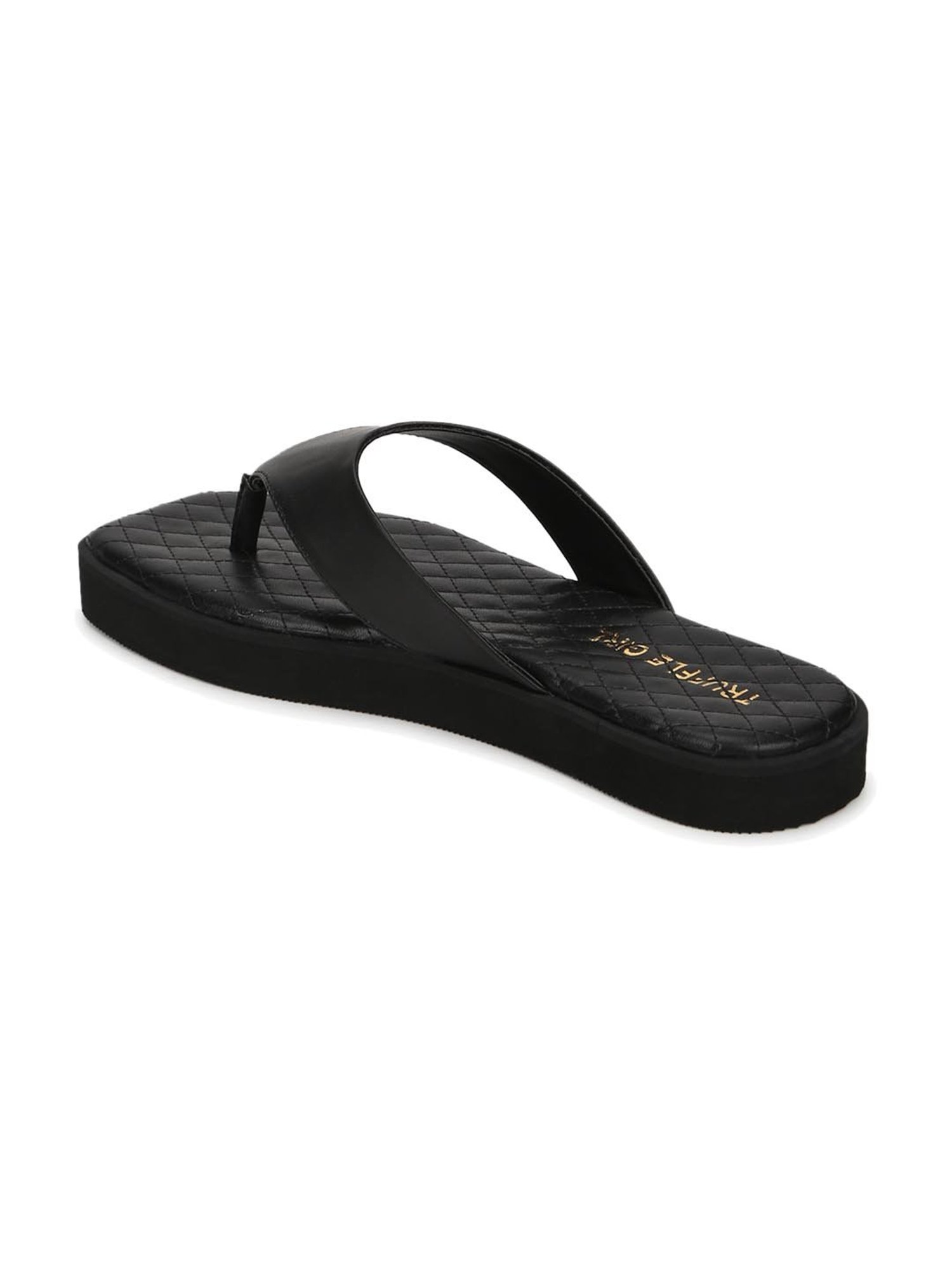 Truffle Girl by Truffle Collection Women's Black Thong Sandals