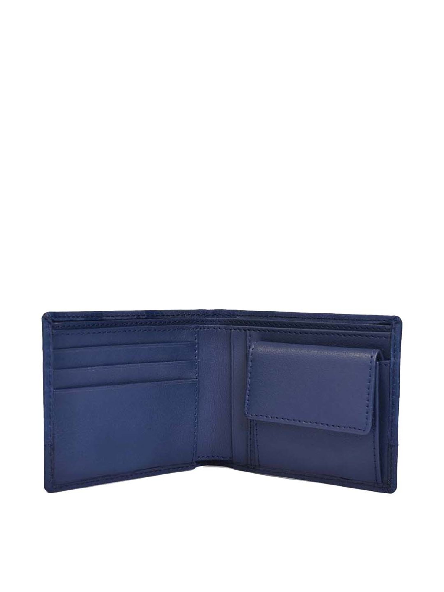 BELWABA Navy Casual Leather Bi-Fold Wallet for Men