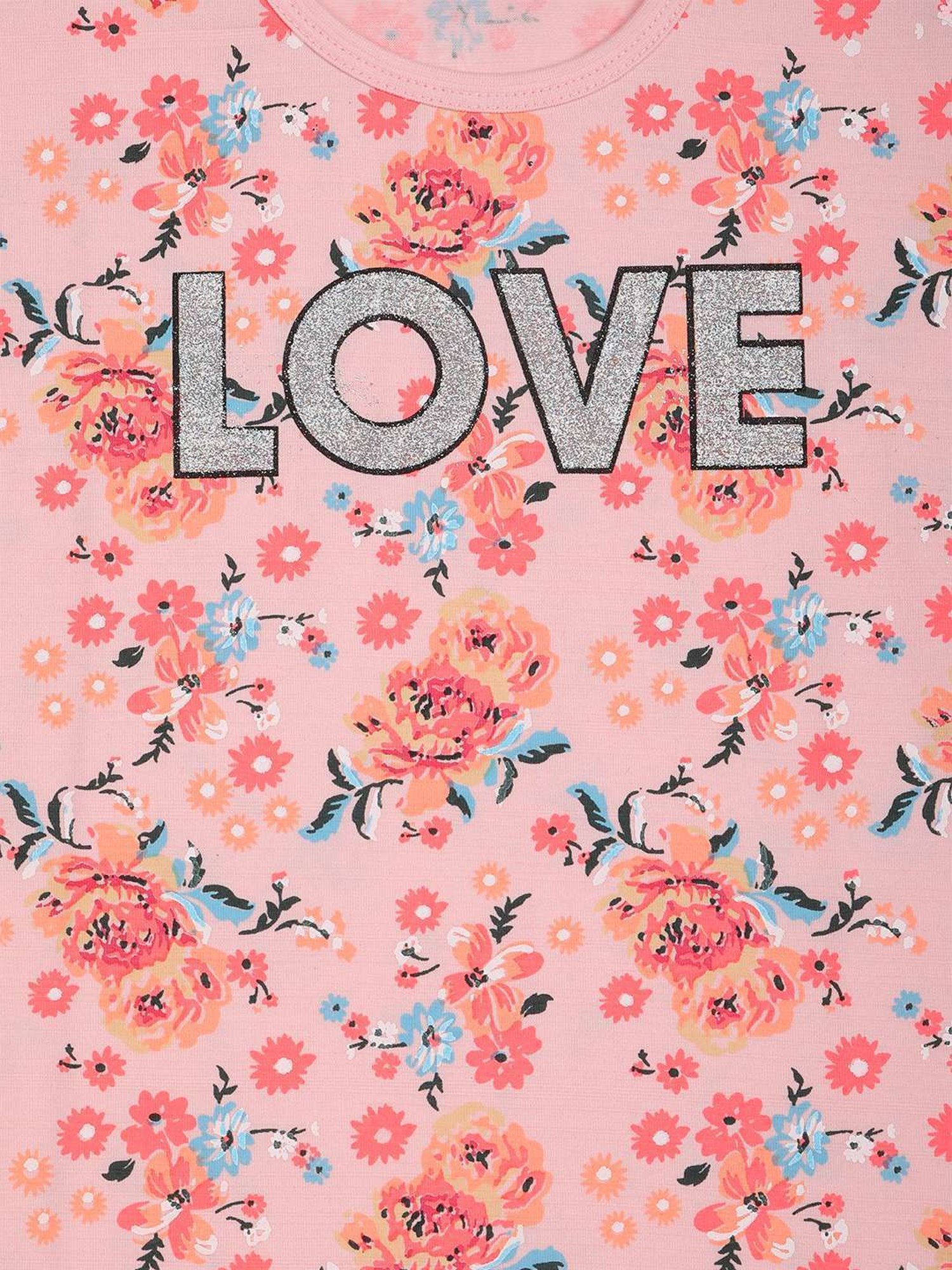 ZIAMA Kids Pink & Orange Floral Print Top