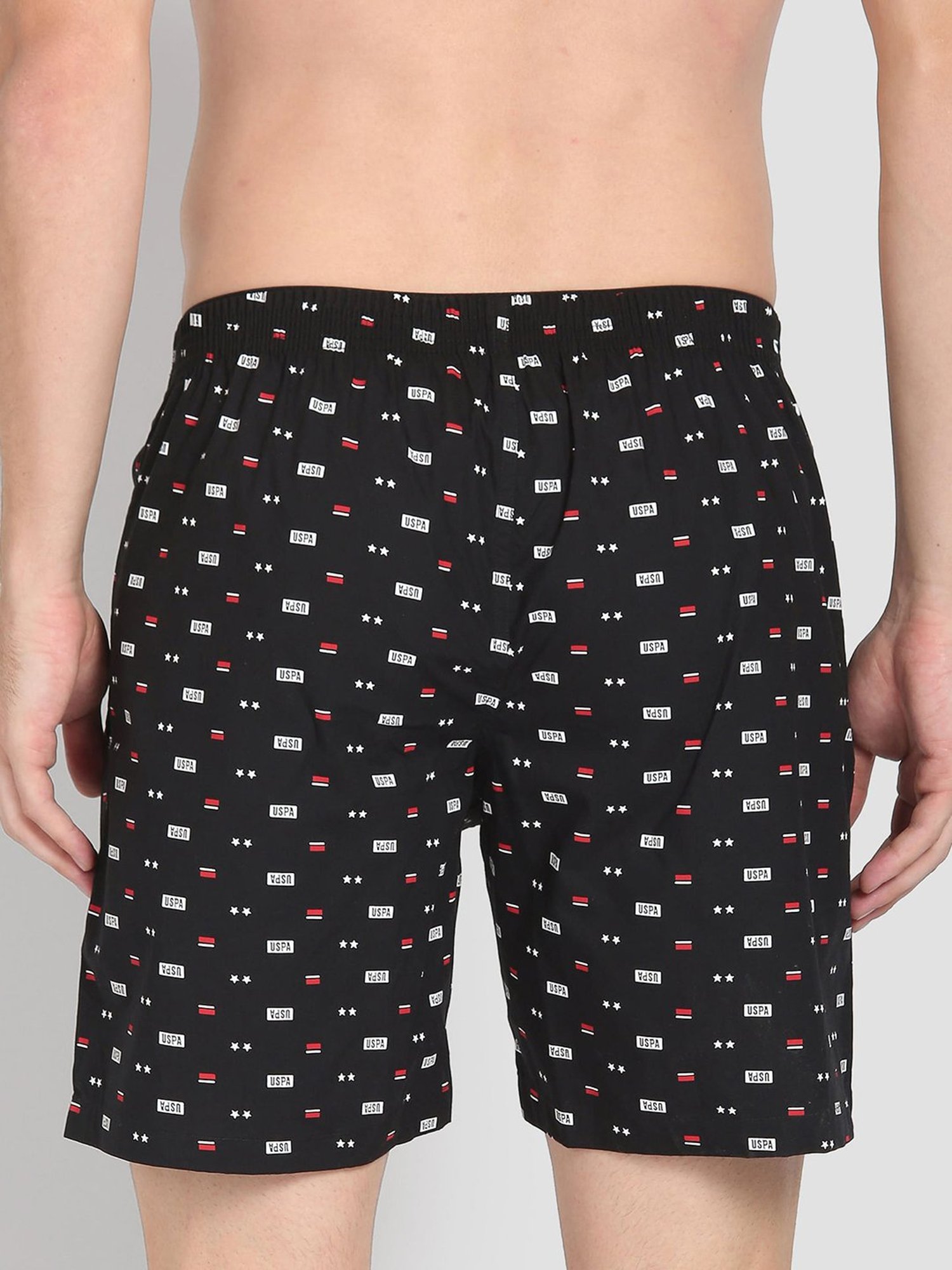 U.S. Polo Assn. Black Regular Fit Printed Cotton Boxers