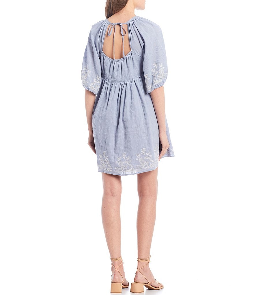 C&V Chelsea & Violet Tie Back Embroidered Dress