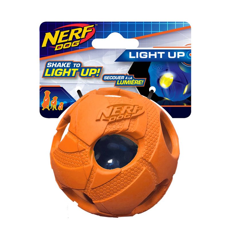 NERF Led Bash Ball Pet Toy - Orange - 3.5''