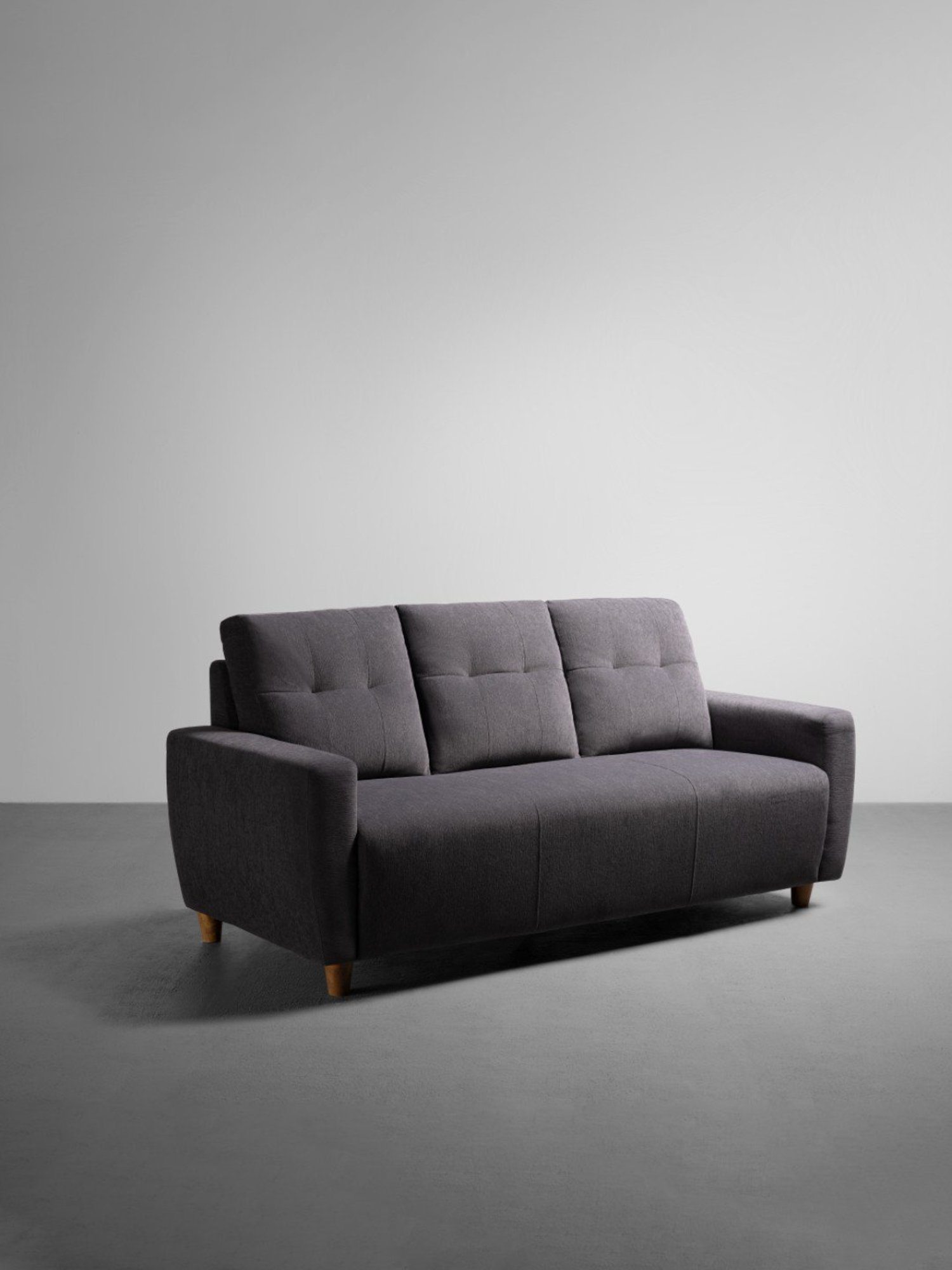 Sleepyhead Yolo Sesame Grey Fabric 3 Seater Sofa