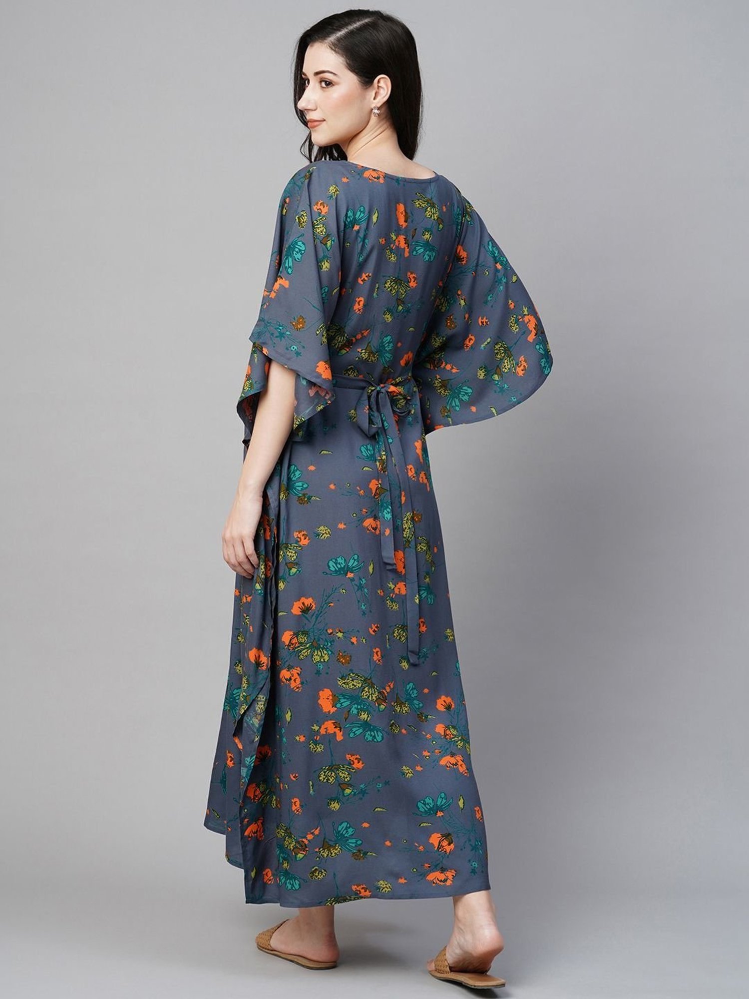 MomToBe Blue Printed Maternity Kaftan
