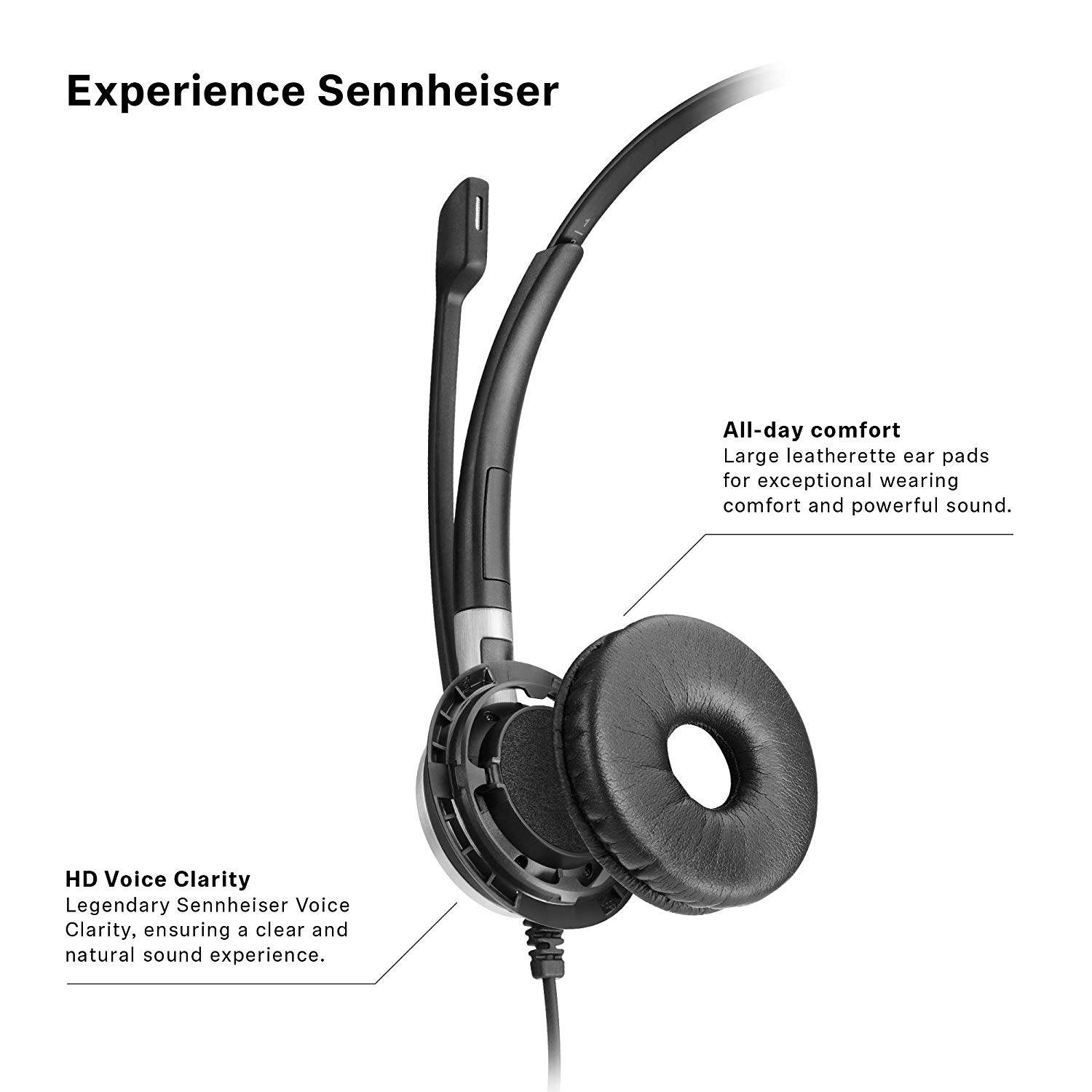 Sennheiser SC 630 USB ML (504552) - Single-Sided Business Headset | For Skype for Business | with HD Sound, Ultra Noise-Cancelling Microphone & USB Connector (Black)