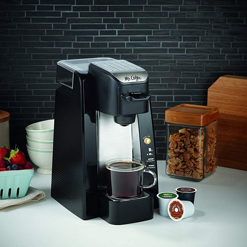 Mr. Coffee Convenient Brew Versatile Single Serve K Cup and Ground Coffee Maker with Reusable Filter, Black