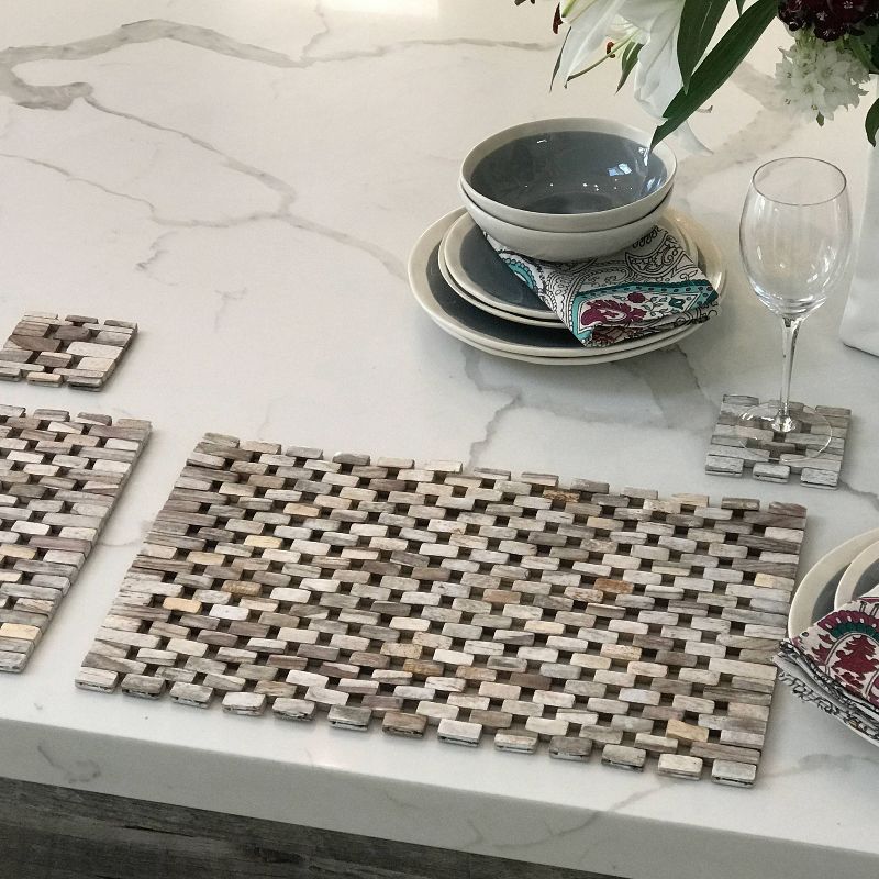 2pk Rosewood Placemats White - Hip-o Modern Living