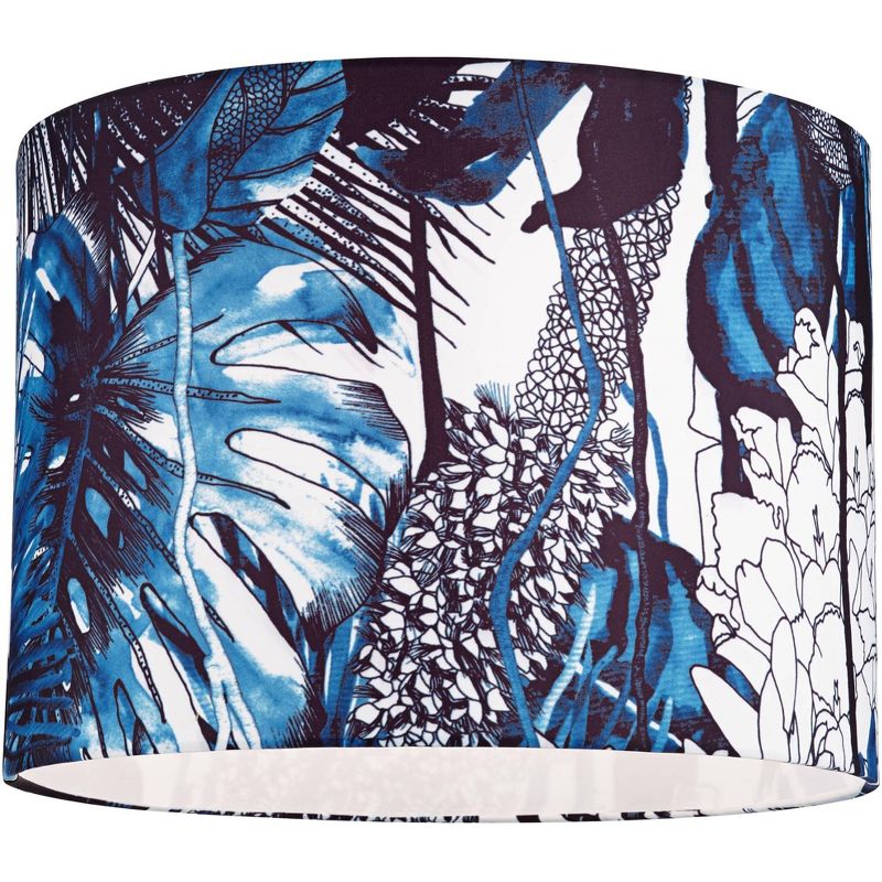 Springcrest Off-White White Drum Lamp Shade Modern Silver Circles 15x16x11 - Spider