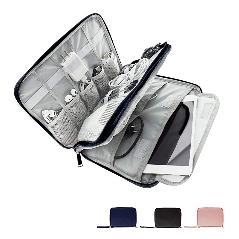 Thread Large Double Layer Travel Cord Organizer (Blue)